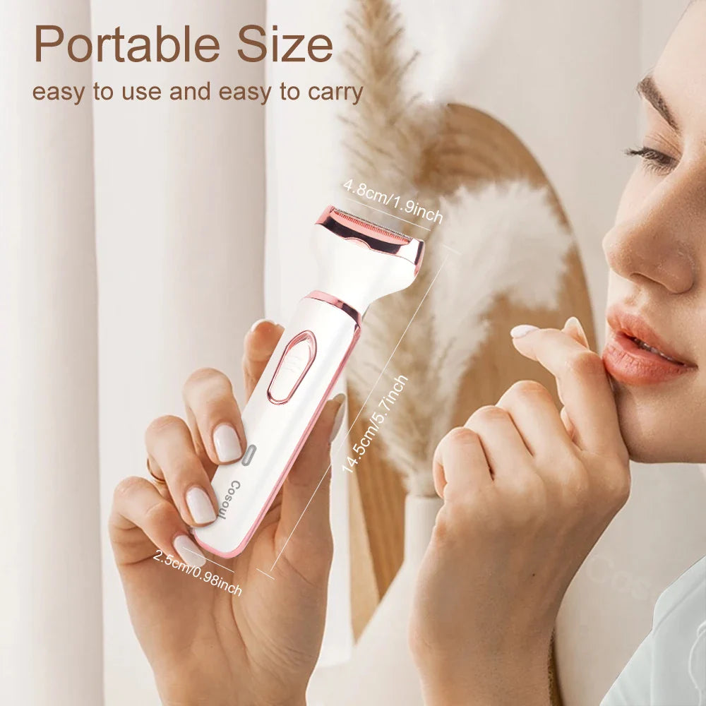 NNEOBA 4 in 1 Electric Razor for Women Hair Trimmer White-2